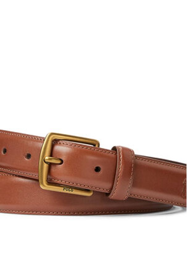 Polo Ralph Lauren Pasek Damski 405828968002 Brązowy. Kolor: brązowy. Materiał: skóra