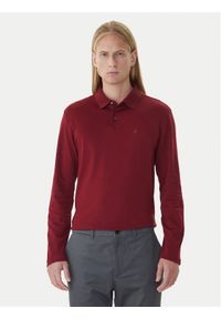 Calvin Klein Polo LV040EM909 Bordowy Regular Fit. Typ kołnierza: polo. Kolor: czerwony. Materiał: bawełna