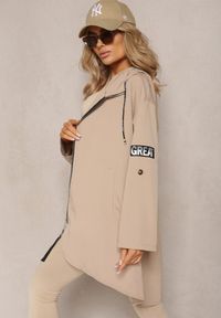 Renee - Beżowa Kurtka Wiatrówka Oversize Palishe. Kolor: beżowy. Długość rękawa: długi rękaw. Długość: długie. Styl: elegancki