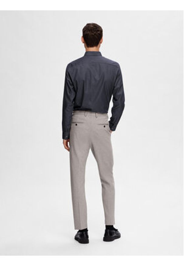 Selected Homme Spodnie garniturowe 16092485 Szary Slim Fit. Kolor: szary. Materiał: syntetyk, wiskoza