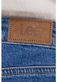 Lee szorty jeansowe damskie kolor granatowy high waist. Okazja: na co dzień. Stan: podwyższony. Kolor: niebieski. Materiał: jeans. Styl: casual #2