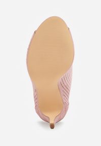 Renee - Różowe Ażurowe Sandały Vices na Szpilce Selanna. Okazja: na spotkanie biznesowe. Kolor: różowy. Wzór: ażurowy. Sezon: lato. Obcas: na szpilce. Styl: biznesowy, elegancki. Wysokość obcasa: średni #6