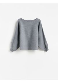 Reserved - Sweter z bawełną - szary. Kolor: szary. Materiał: bawełna #1
