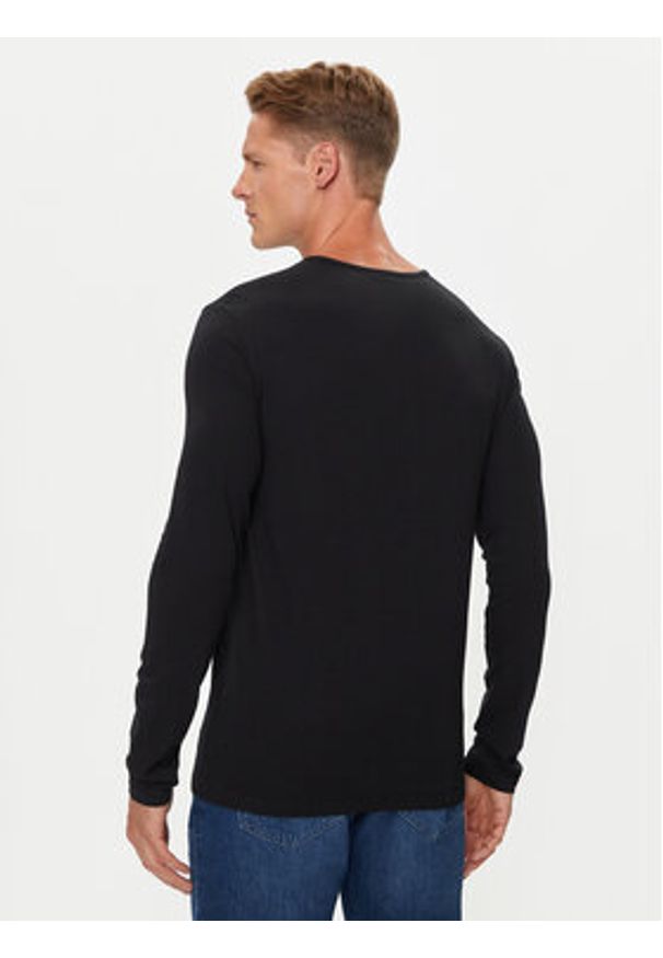 VERSACE - Versace Longsleeve AUU01007 1A10011 Czarny Regular Fit. Kolor: czarny. Materiał: bawełna. Długość rękawa: długi rękaw