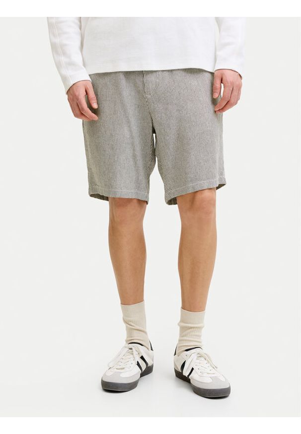 Jack & Jones Szorty materiałowe Ace Mykonos 12269376 Écru Regular Fit. Kolor: kremowy. Materiał: wiskoza