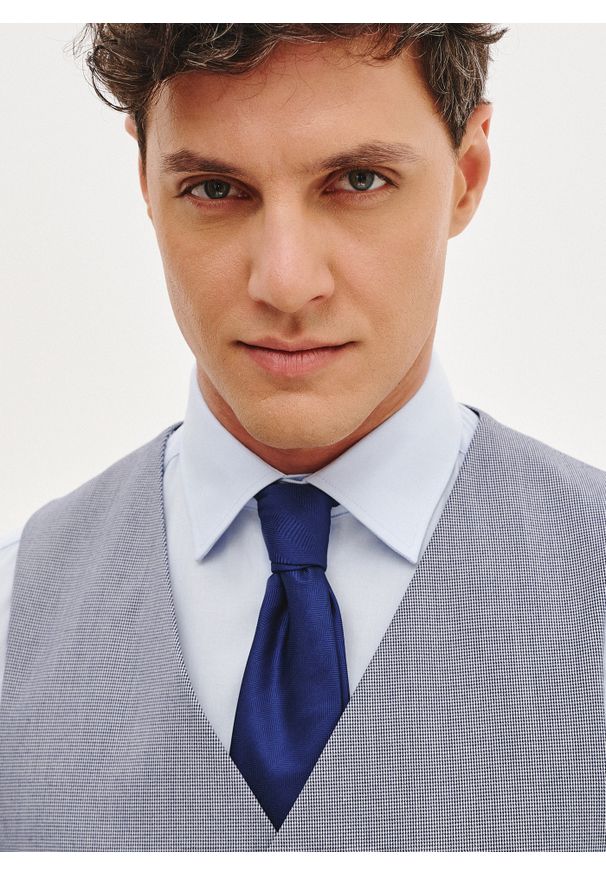 Pako Lorente - PAKO LORENTE - Dwurzędowa kamizelka męska w pepitkę. Materiał: poliester, elastan, wiskoza. Styl: elegancki, młodzieżowy