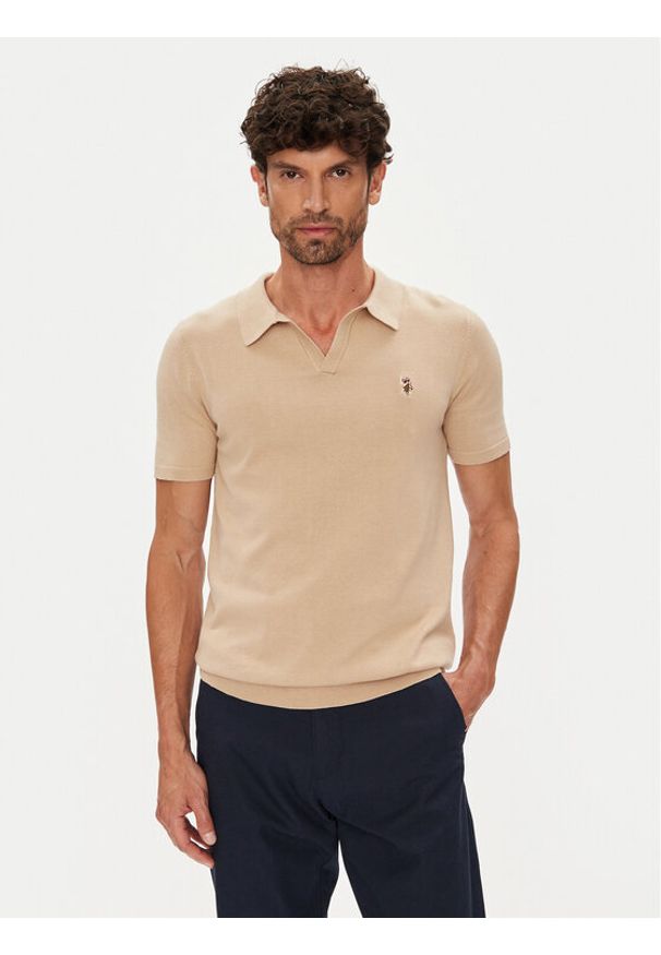 U.S. Polo Assn. Polo MUP3554 Beżowy Slim Fit. Typ kołnierza: polo. Kolor: beżowy. Materiał: bawełna
