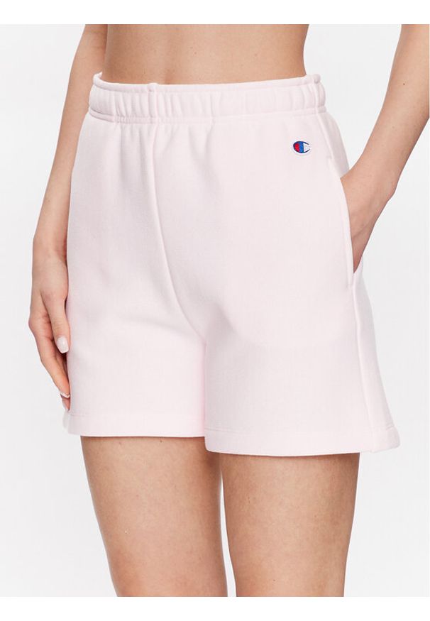 Champion Szorty sportowe Minimal Reverse Weave 116247 Różowy Regular Fit. Kolor: różowy. Materiał: bawełna