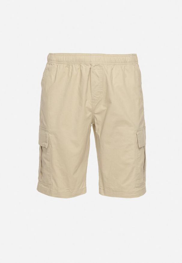 Born2be - Ciemnobeżowe Szorty Cargo z Bawełny Vikiitori. Okazja: na co dzień. Kolor: beżowy. Materiał: bawełna. Sezon: lato. Styl: klasyczny, casual, elegancki