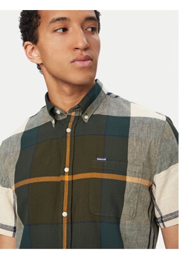 Barbour Koszula Douglas MSH5077TN51 Zielony Regular Fit. Kolor: zielony. Materiał: bawełna