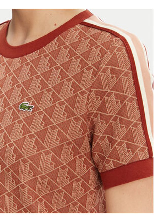 Lacoste T-Shirt TF3244 Pomarańczowy Slim Fit. Kolor: pomarańczowy. Materiał: bawełna