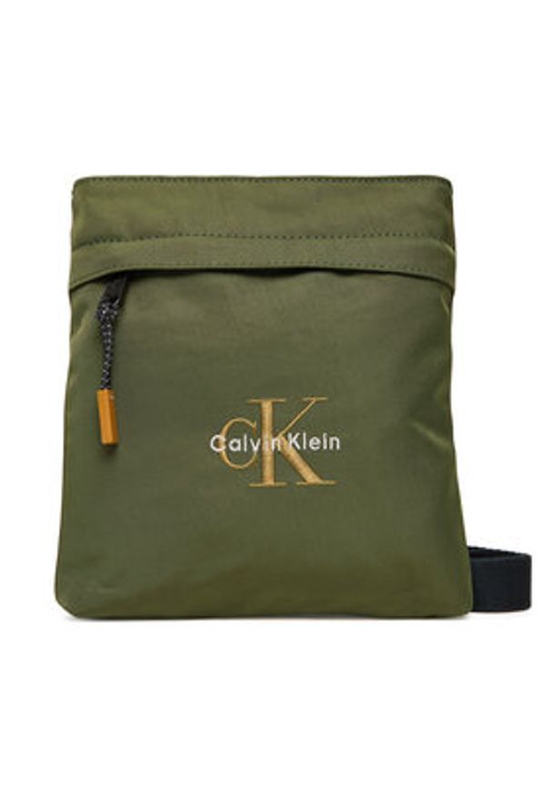 Calvin Klein Saszetka Bold Flatpack LV04D3178G Zielony. Kolor: zielony. Materiał: materiał