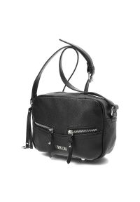 Big Star Accessories - Czarna Torba Damska Big Star Modna Torebka. Kolor: czarny. Materiał: skórzane. Styl: elegancki, casual, klasyczny. Rodzaj torebki: na ramię #6