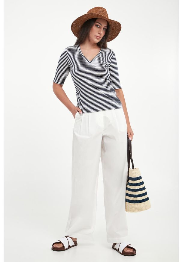 Weekend Max Mara - T-shirt damski lniany Opzione WEEKEND MAX MARA. Materiał: len