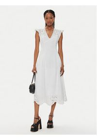 TwinSet - TWINSET Sukienka letnia 241TT2330 Biały Regular Fit. Kolor: biały. Materiał: len. Sezon: lato #2