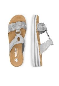 Rieker Klapki V02K3-40 Srebrny. Kolor: srebrny. Materiał: syntetyk #6