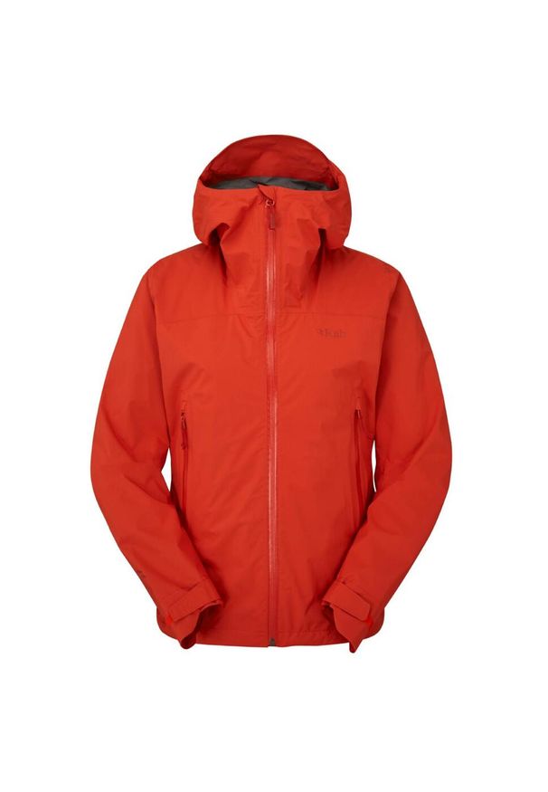 Kurtka przeciwdeszczowa damska Rab Women's Downpour Light Jacket z kapturem. Typ kołnierza: kaptur. Kolor: pomarańczowy