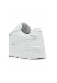 Puma - Damskie skórzane sneakersy Karmen II PUMA White Silver Metallic. Kolor: biały, wielokolorowy, szary. Materiał: materiał, syntetyk, skóra. Obcas: na platformie