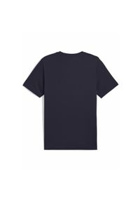 Puma - Męska koszulka Essentials z dwukolorowym logo No. 1 PUMA New Navy Blue. Kolor: niebieski. Materiał: guma. Wzór: nadruk. Sport: fitness