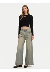 only - ONLY Sweter Meddi 15339582 Czarny Cropped Fit. Kolor: czarny. Materiał: wiskoza #6