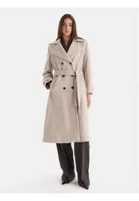 Marella Płaszcz wełniany Balcone 2523016112 Beżowy Regular Fit. Kolor: beżowy. Materiał: syntetyk #1