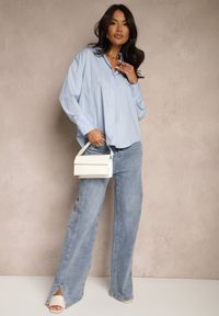Renee - Jasnoniebieska Casualowa Koszula z Bawełny Naliraella. Okazja: na co dzień. Kolor: niebieski. Materiał: bawełna. Styl: casual #4