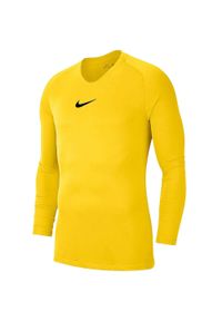 Nike - Męska Koszulka Z Długim Rękawem Park DriFIT Base Layer Top. Kolor: żółty. Długość rękawa: długi rękaw. Długość: długie
