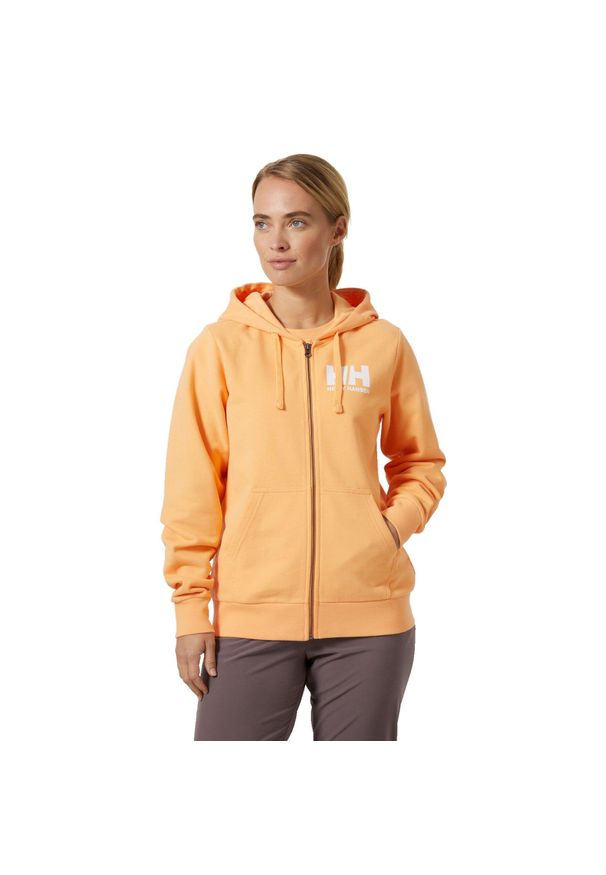 Bluza sportowa damska Helly Hansen Hh Logo Full Zip 2.0. Typ kołnierza: kaptur. Kolor: pomarańczowy