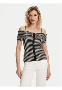 Morgan Bluzka 241-DROPEZ Czarny Slim Fit. Kolor: czarny. Materiał: syntetyk