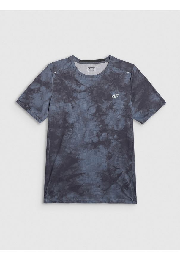 4f - 4F Koszulka treningowa regular szybkoschnąca męska - czarna M. Kolor: czarny. Materiał: materiał, włókno. Sport: fitness