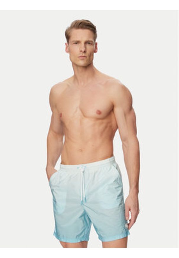 Guess Szorty kąpielowe F6GT19 WN172 Turkusowy Regular Fit. Kolor: turkusowy. Materiał: poliamid
