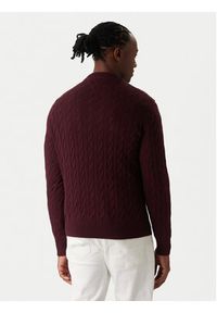TOMMY HILFIGER - Tommy Hilfiger Sweter MW0MW33132 Bordowy Regular Fit. Kolor: czerwony. Materiał: bawełna #3