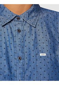 Lee - LEE REGULAR SHIRT DAMSKA KOSZULA MATERIAŁOWA Z DŁUGIM RĘKAWEM FROST BLUE L46AGZMJ. Materiał: materiał. Długość rękawa: długi rękaw. Długość: długie #4