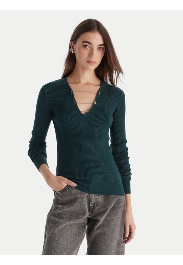 Patrizia Pepe Sweter 2K0331/K7S0-G619 Zielony Regular Fit. Kolor: zielony. Materiał: wiskoza