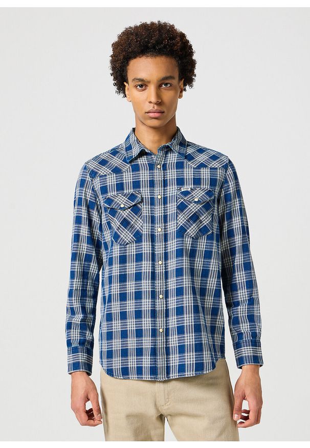 Wrangler - WRANGLER MĘSKA KOSZULA WESTERN INDIGO SHIRT DARK WASH 112357250 W5K9014055