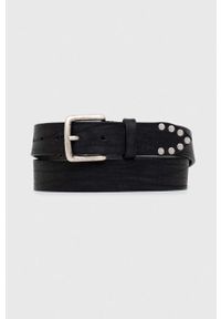 Pepe Jeans pasek skórzany Leroy męski kolor czarny. Kolor: czarny. Materiał: skóra #1