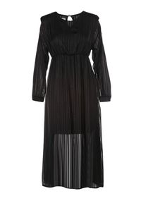 Born2be - Czarna Sukienka Dimpleglade. Kolor: czarny. Materiał: tkanina. Długość rękawa: długi rękaw. Długość: midi #3