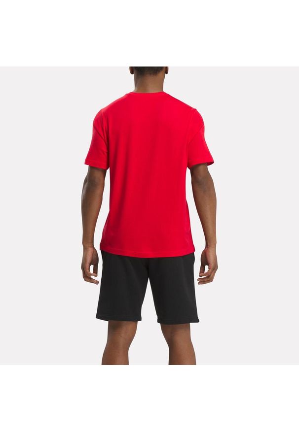 Koszulka fitness męska Reebok krótki rękaw. Kolor: czerwony. Materiał: bawełna. Długość rękawa: krótki rękaw. Długość: krótkie. Sport: fitness
