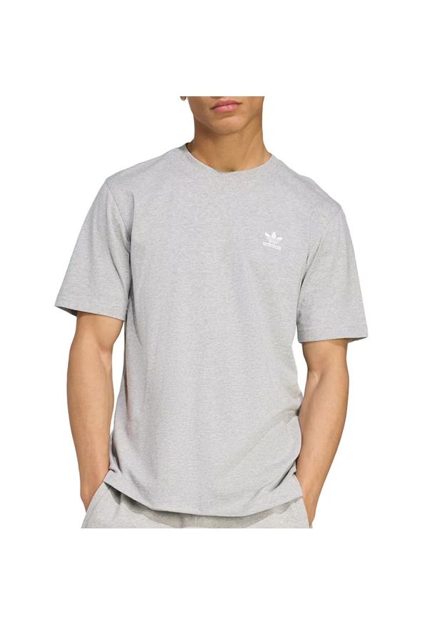 Adidas - Koszulka męska adidas Originals Trefoil Essentials JY6267 - szara. Kolor: szary. Materiał: dzianina, bawełna. Długość rękawa: krótki rękaw. Długość: krótkie