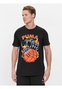 Puma T-Shirt TSA 624825 Czarny Regular Fit. Kolor: czarny. Materiał: syntetyk