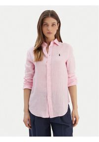 Polo Ralph Lauren Koszula 211970730514 Różowy Regular Fit. Typ kołnierza: polo. Kolor: różowy. Materiał: len #1