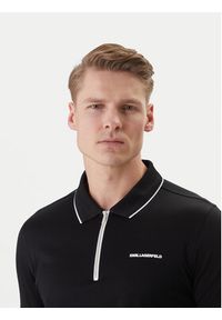 Karl Lagerfeld - KARL LAGERFELD Polo 745003 562200 Czarny Regular Fit. Typ kołnierza: polo. Kolor: czarny. Materiał: bawełna #4