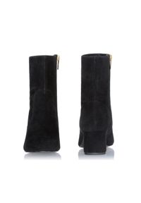 Ochnik - Buty damskie. Kolor: czarny. Materiał: skóra, zamsz. Szerokość cholewki: normalna. Obcas: na obcasie. Styl: elegancki, klasyczny. Wysokość obcasa: średni #3