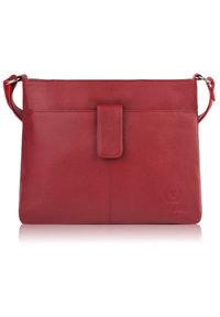 PAOLO PERUZZI - Listonoszka skórzana włoska Paolo Peruzzi E-27-RD czerwony. Kolor: czerwony. Materiał: skóra #1