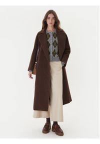 Weekend Max Mara Płaszcz wełniany Tempera 2525016082 Brązowy Regular Fit. Kolor: brązowy. Materiał: wełna #4