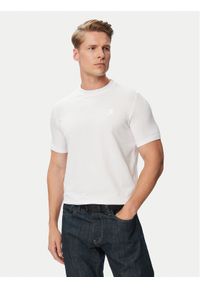 Karl Lagerfeld - KARL LAGERFELD T-Shirt 755750 500221 Biały Regular Fit. Typ kołnierza: dekolt w karo. Kolor: biały. Materiał: bawełna #1
