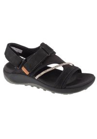 Sandały Merrell Terran 4 Backstrap Sandal W J006412 czarne. Zapięcie: rzepy. Kolor: czarny. Materiał: guma, materiał, skóra, tkanina