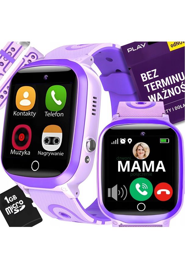 NoName - SMARTWATCH DLA DZIECI ZEGAREK SIM POLSKI DZIECKA RÓŻOWY TELEFON APARAT GRY. Rodzaj zegarka: smartwatch. Kolor: różowy