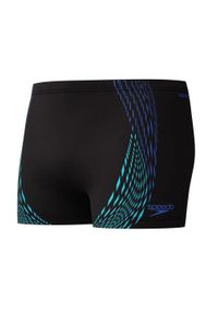 Speedo - Męskie Spodenki Kąpielowe Aquashort Dual Logo. Kolor: niebieski. Styl: sportowy