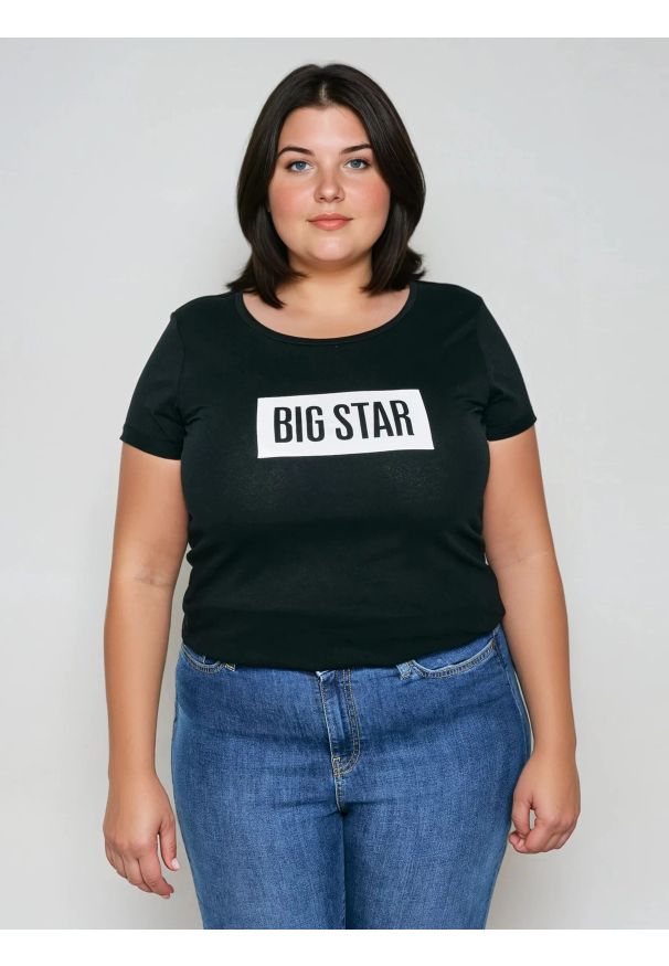 Big-Star - Koszulka damska z nadrukiem czarna Oneidasa 906. Kolor: czarny. Materiał: jeans. Wzór: nadruk. Styl: sportowy, klasyczny